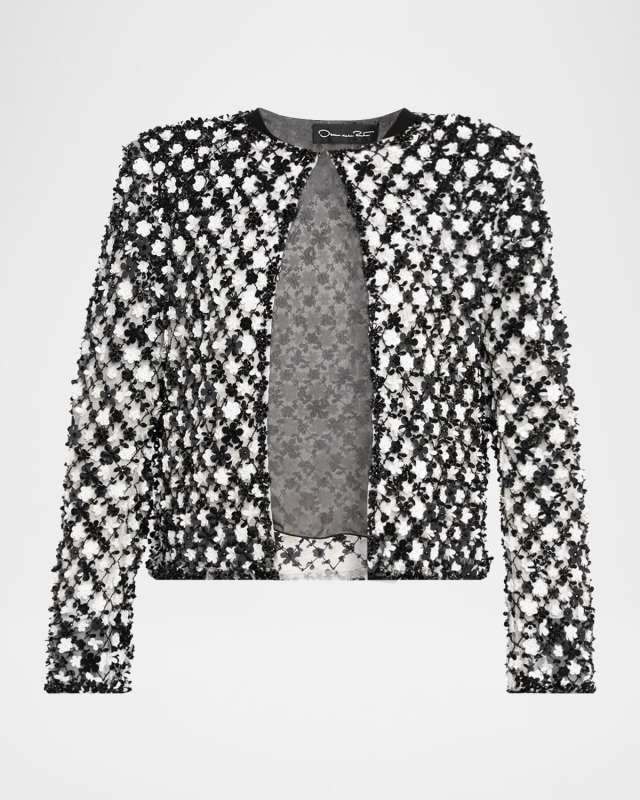 Sequined Embroidered Tailored Jacket